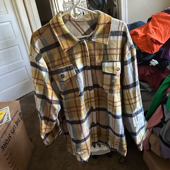 Women Xl Long Sleeve Flannel Wool Material - Picture 3 of 3